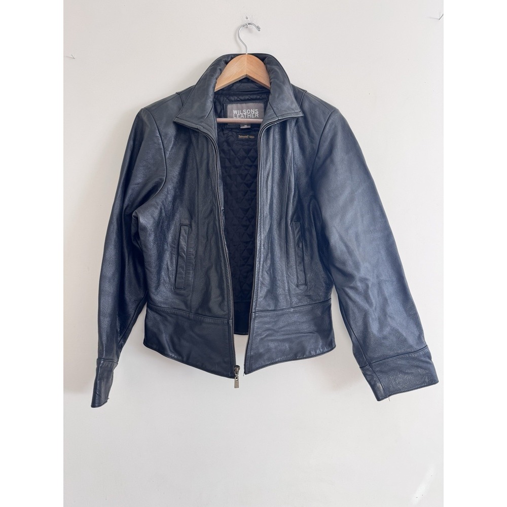 Wilson's Leather Jacket Bomber Coat Lined Insulated Thinsulate M Motorcycle